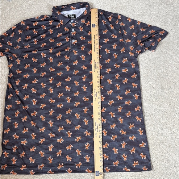 Waggle Tiger Goat Performance Polo Golf Shirt Camo Gray Stretch Mens 2XL XXL - Picture 7 of 9